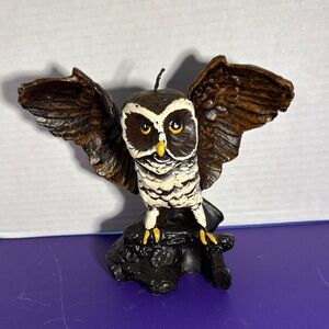 Brown and Black Owl Figurine Candle